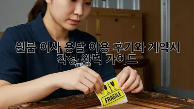 원룸 이사, 용달 이용 후기와 계약서 작성 완벽 가이드